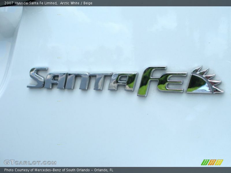 Arctic White / Beige 2007 Hyundai Santa Fe Limited