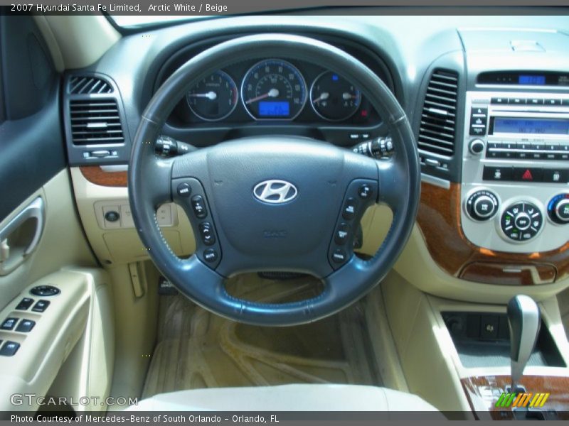 Arctic White / Beige 2007 Hyundai Santa Fe Limited