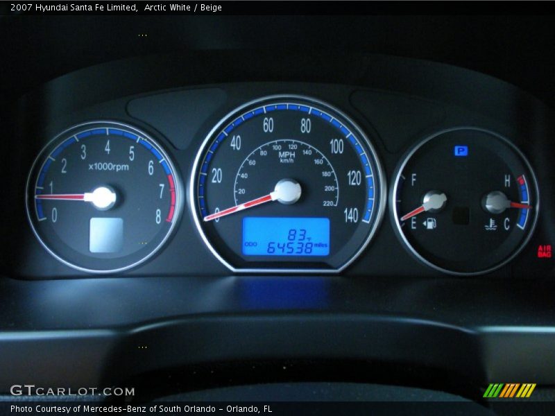 Arctic White / Beige 2007 Hyundai Santa Fe Limited