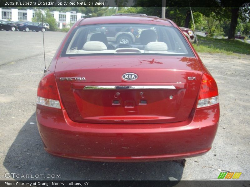 Spicy Red Metallic / Beige 2009 Kia Spectra EX Sedan