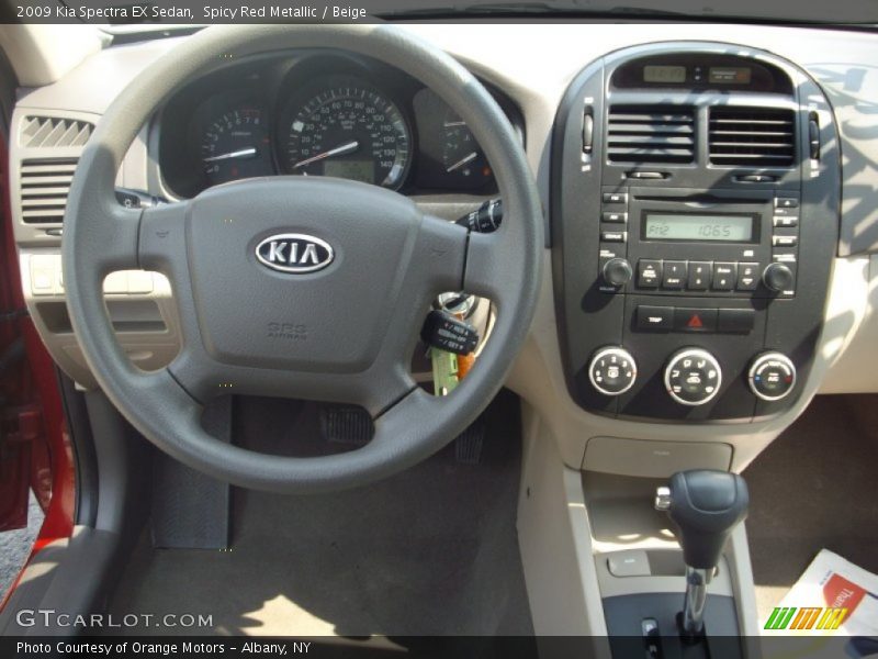 Spicy Red Metallic / Beige 2009 Kia Spectra EX Sedan