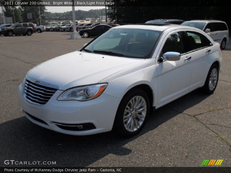 Bright White / Black/Light Frost Beige 2011 Chrysler 200 Limited