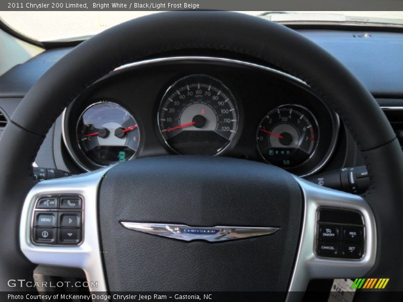 Bright White / Black/Light Frost Beige 2011 Chrysler 200 Limited