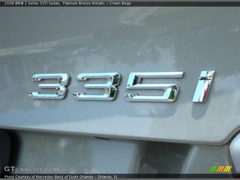 Platinum Bronze Metallic / Cream Beige 2008 BMW 3 Series 335i Sedan