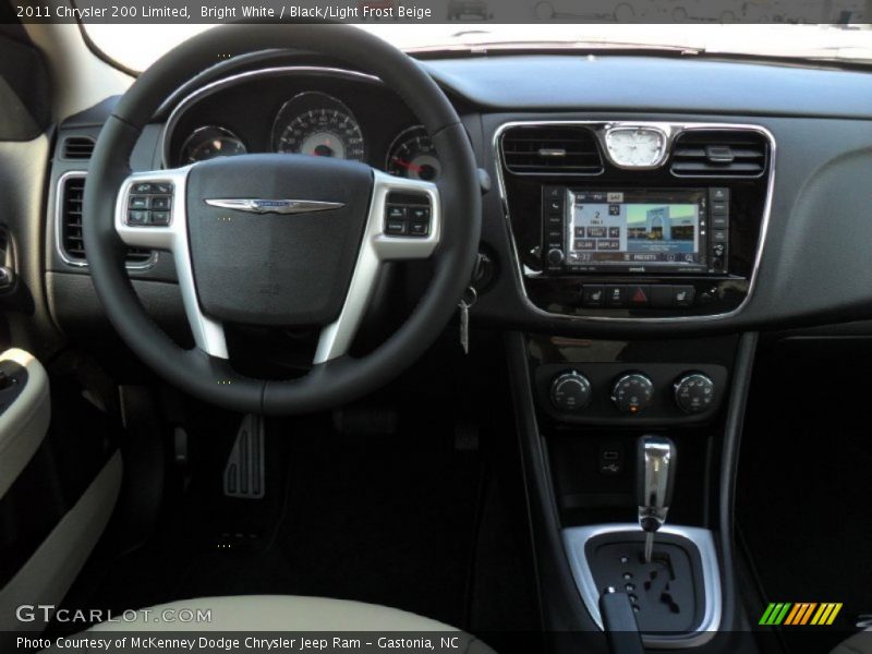 Bright White / Black/Light Frost Beige 2011 Chrysler 200 Limited