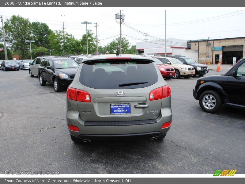 Platinum Sage / Beige 2008 Hyundai Santa Fe Limited