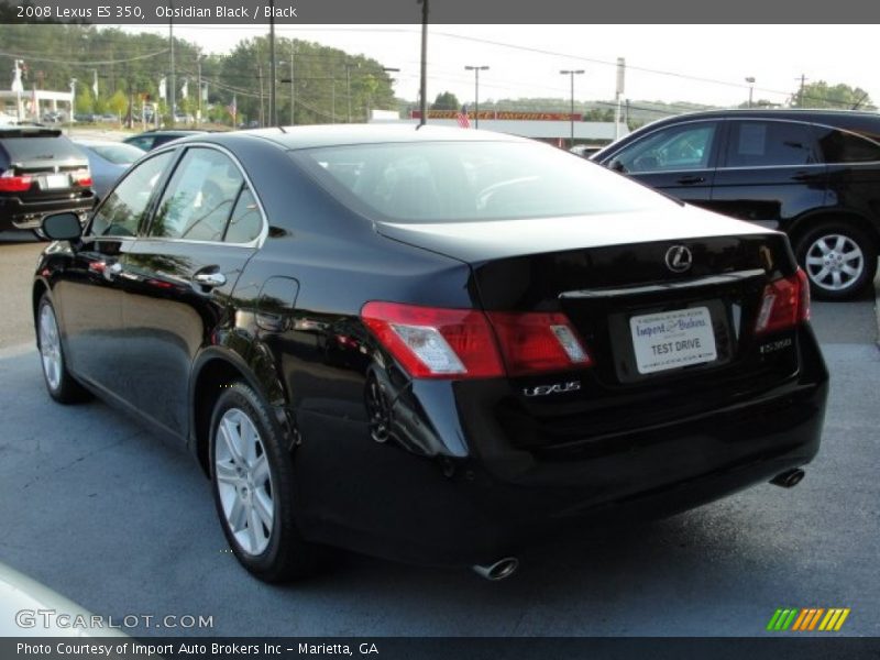 Obsidian Black / Black 2008 Lexus ES 350