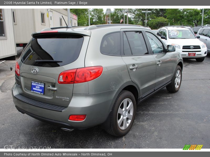 Platinum Sage / Beige 2008 Hyundai Santa Fe Limited