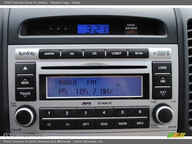 Platinum Sage / Beige 2008 Hyundai Santa Fe Limited