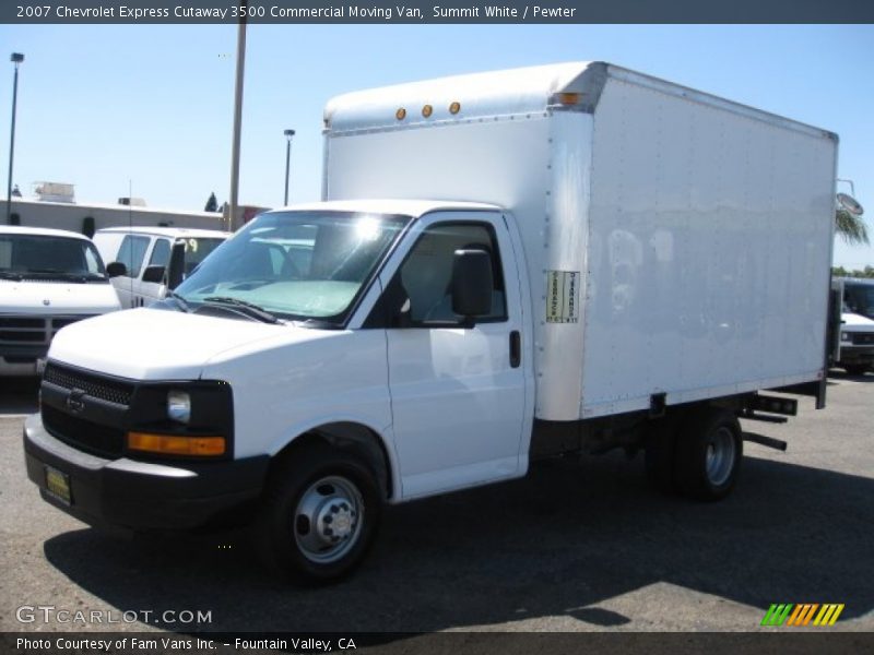 Summit White / Pewter 2007 Chevrolet Express Cutaway 3500 Commercial Moving Van