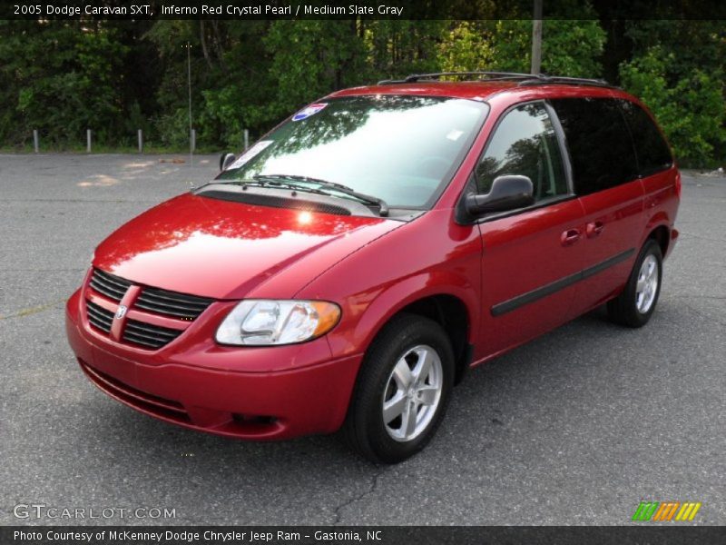 Inferno Red Crystal Pearl / Medium Slate Gray 2005 Dodge Caravan SXT