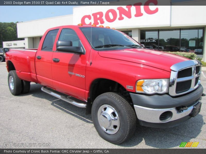 Flame Red / Taupe 2003 Dodge Ram 3500 ST Quad Cab 4x4 Dually