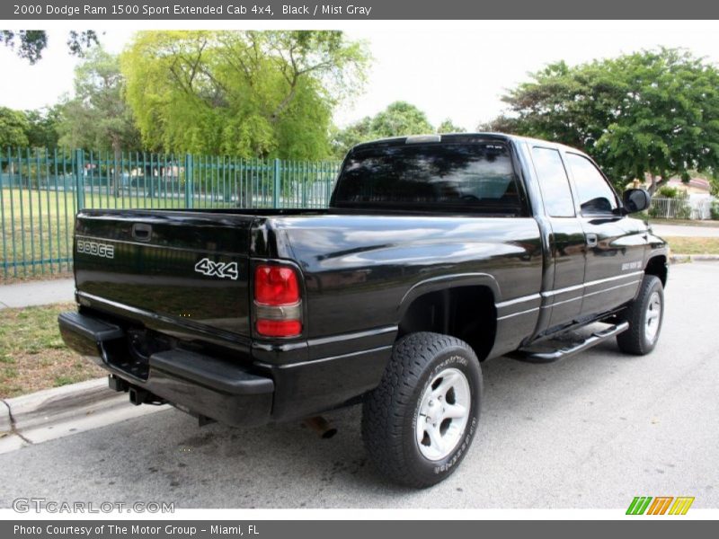 Black / Mist Gray 2000 Dodge Ram 1500 Sport Extended Cab 4x4
