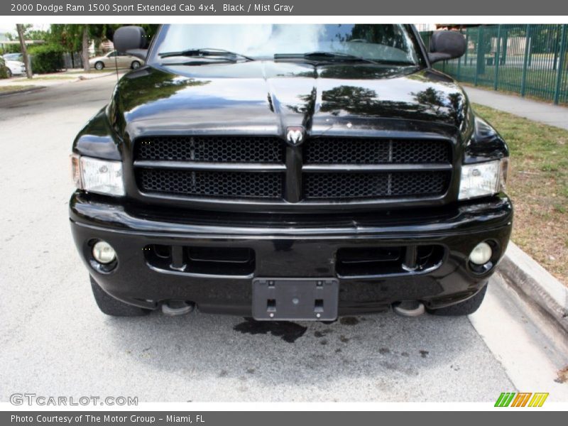 Black / Mist Gray 2000 Dodge Ram 1500 Sport Extended Cab 4x4