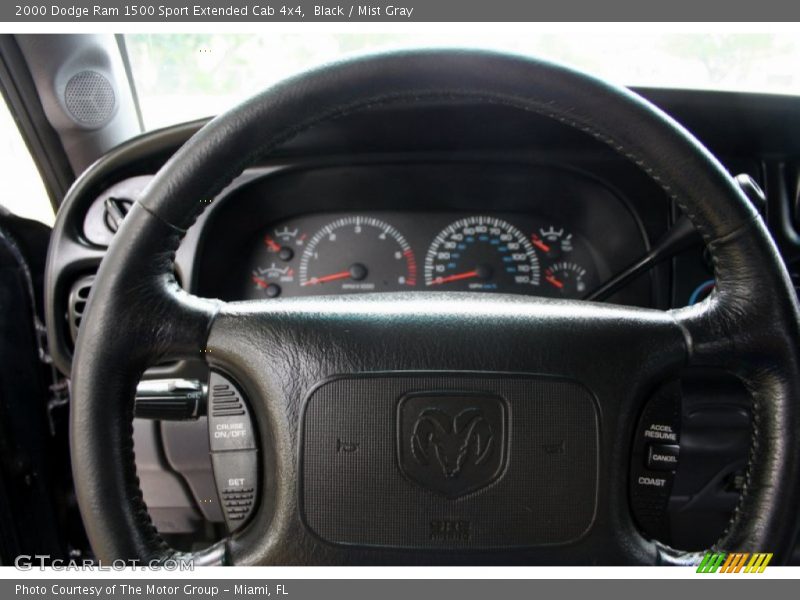 Black / Mist Gray 2000 Dodge Ram 1500 Sport Extended Cab 4x4