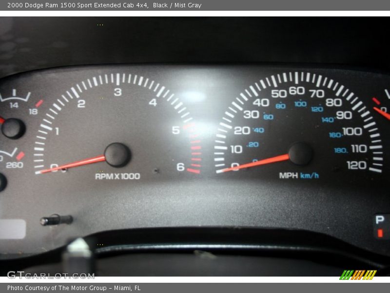 Black / Mist Gray 2000 Dodge Ram 1500 Sport Extended Cab 4x4