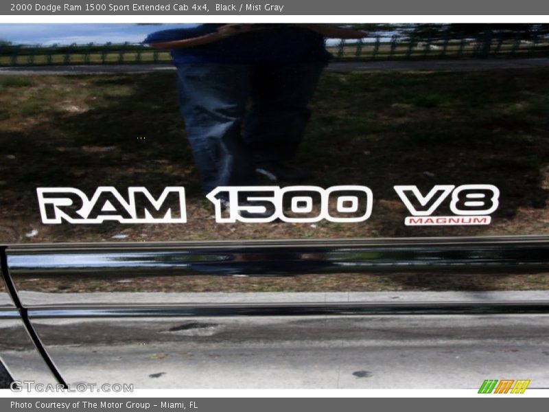Black / Mist Gray 2000 Dodge Ram 1500 Sport Extended Cab 4x4