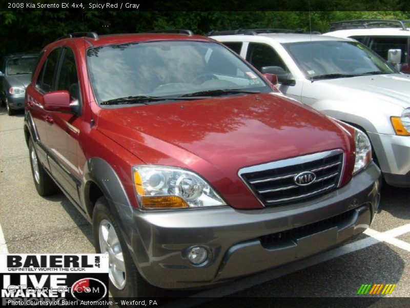 Spicy Red / Gray 2008 Kia Sorento EX 4x4