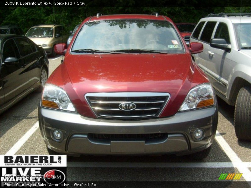 Spicy Red / Gray 2008 Kia Sorento EX 4x4