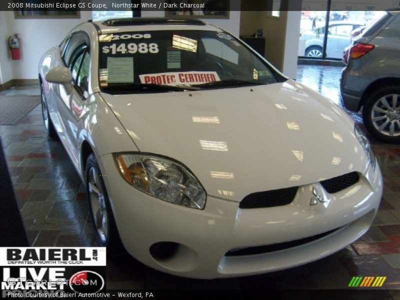 Northstar White / Dark Charcoal 2008 Mitsubishi Eclipse GS Coupe