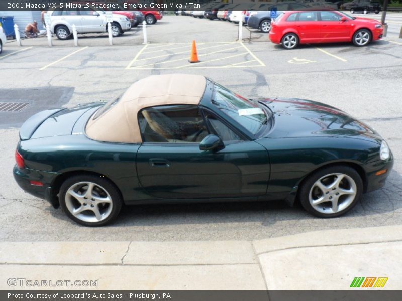 Emerald Green Mica / Tan 2001 Mazda MX-5 Miata LS Roadster