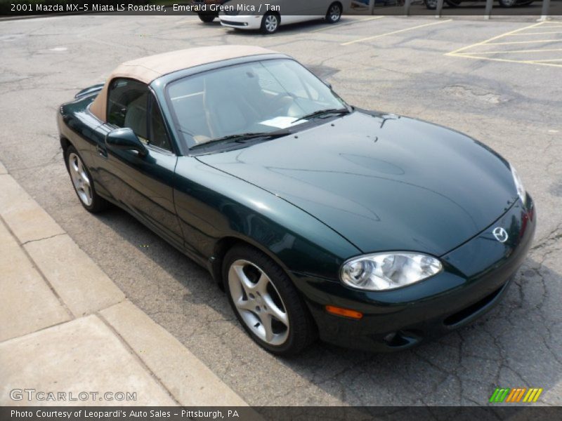 Emerald Green Mica / Tan 2001 Mazda MX-5 Miata LS Roadster