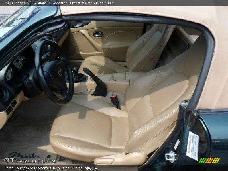 Emerald Green Mica / Tan 2001 Mazda MX-5 Miata LS Roadster