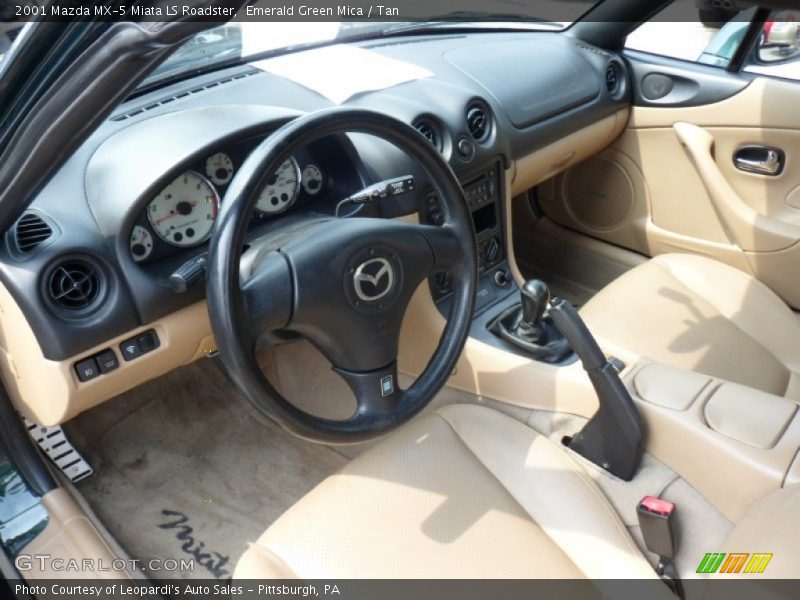 Emerald Green Mica / Tan 2001 Mazda MX-5 Miata LS Roadster