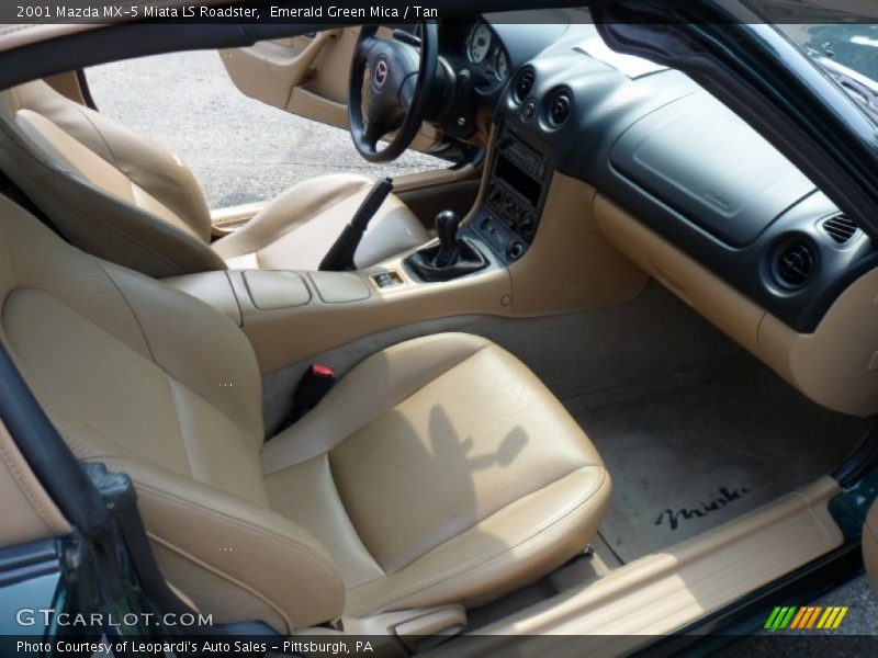 Emerald Green Mica / Tan 2001 Mazda MX-5 Miata LS Roadster