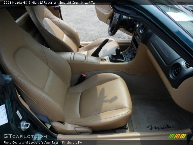 Emerald Green Mica / Tan 2001 Mazda MX-5 Miata LS Roadster