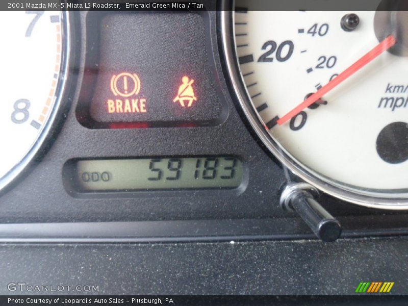 Emerald Green Mica / Tan 2001 Mazda MX-5 Miata LS Roadster
