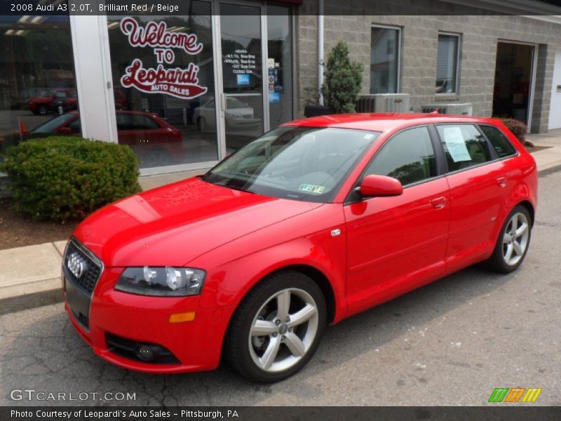 Brilliant Red / Beige 2008 Audi A3 2.0T
