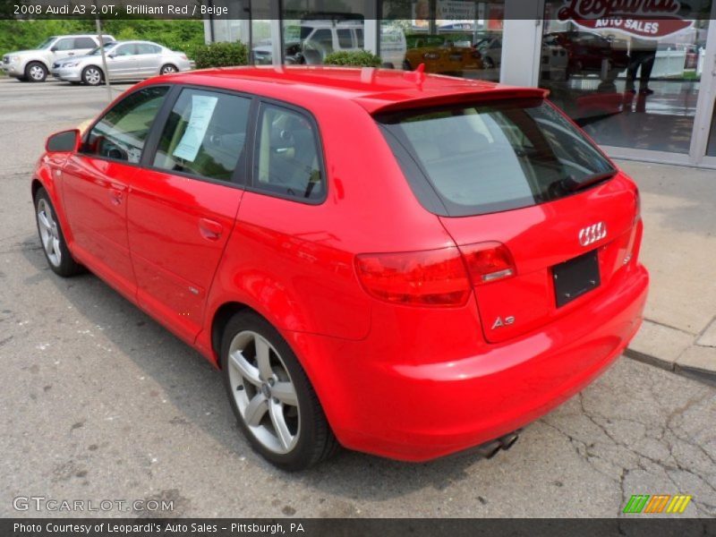 Brilliant Red / Beige 2008 Audi A3 2.0T