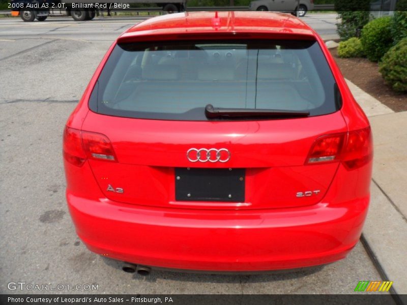 Brilliant Red / Beige 2008 Audi A3 2.0T