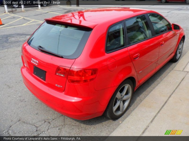 Brilliant Red / Beige 2008 Audi A3 2.0T