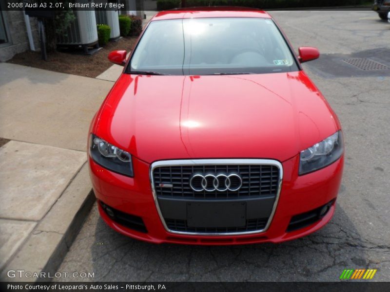 Brilliant Red / Beige 2008 Audi A3 2.0T