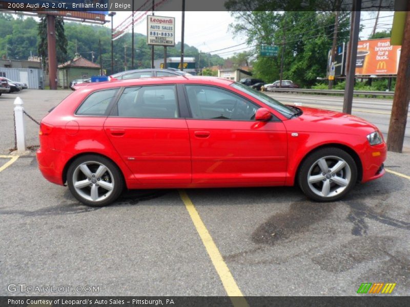 Brilliant Red / Beige 2008 Audi A3 2.0T