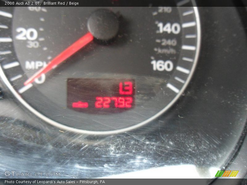 Brilliant Red / Beige 2008 Audi A3 2.0T