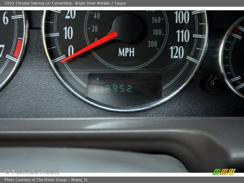 Bright Silver Metallic / Taupe 2003 Chrysler Sebring LXi Convertible