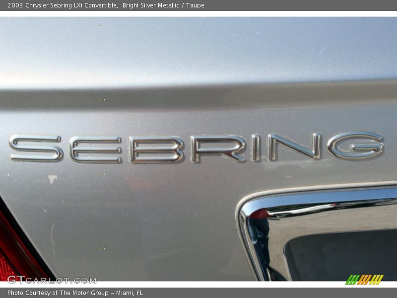 Bright Silver Metallic / Taupe 2003 Chrysler Sebring LXi Convertible
