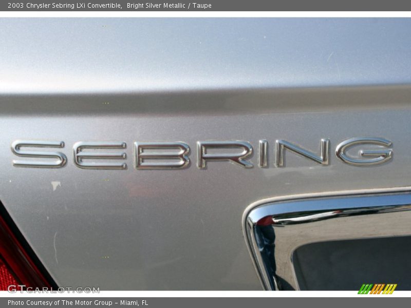 Bright Silver Metallic / Taupe 2003 Chrysler Sebring LXi Convertible