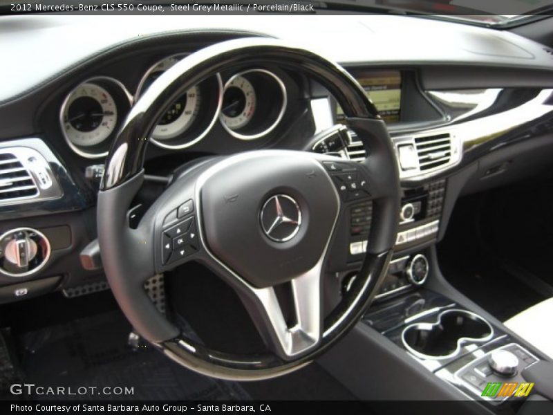Steel Grey Metallic / Porcelain/Black 2012 Mercedes-Benz CLS 550 Coupe