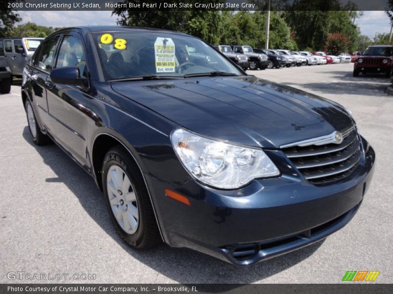 Modern Blue Pearl / Dark Slate Gray/Light Slate Gray 2008 Chrysler Sebring LX Sedan