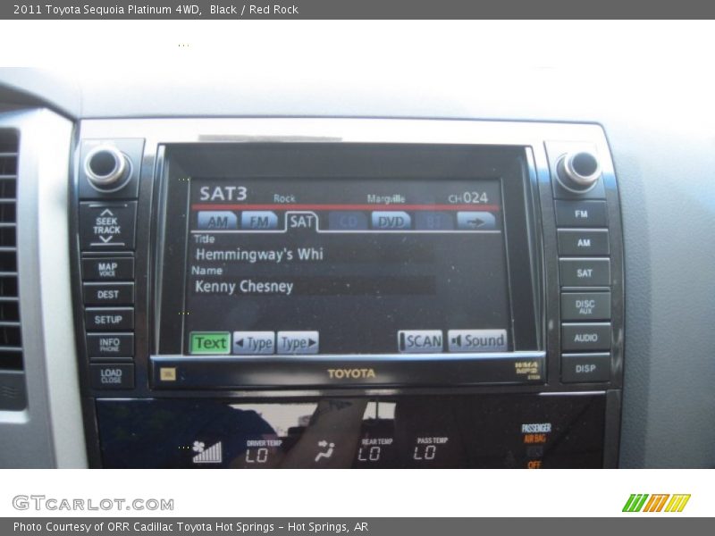 Black / Red Rock 2011 Toyota Sequoia Platinum 4WD