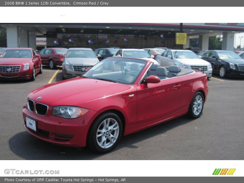Crimson Red / Grey 2008 BMW 1 Series 128i Convertible