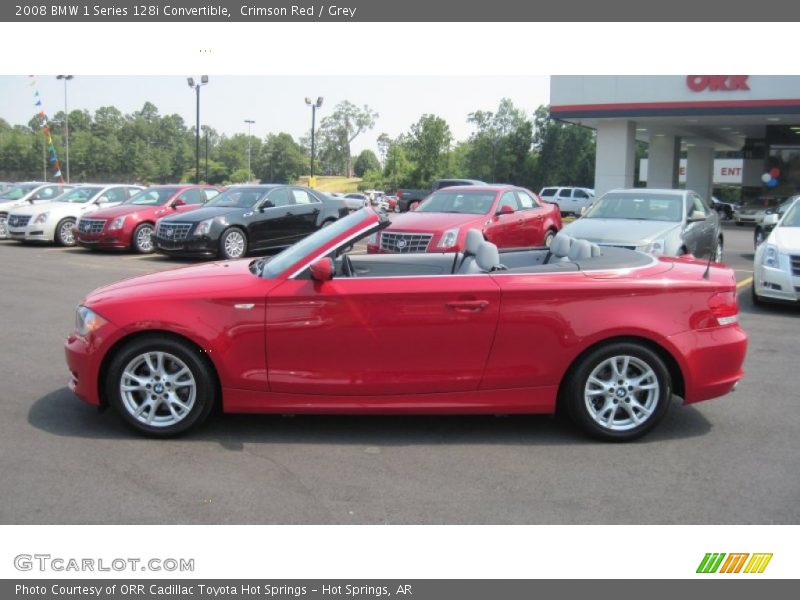 Crimson Red / Grey 2008 BMW 1 Series 128i Convertible