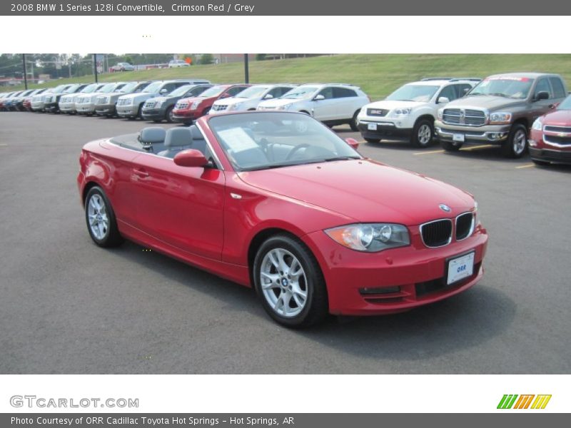 Crimson Red / Grey 2008 BMW 1 Series 128i Convertible