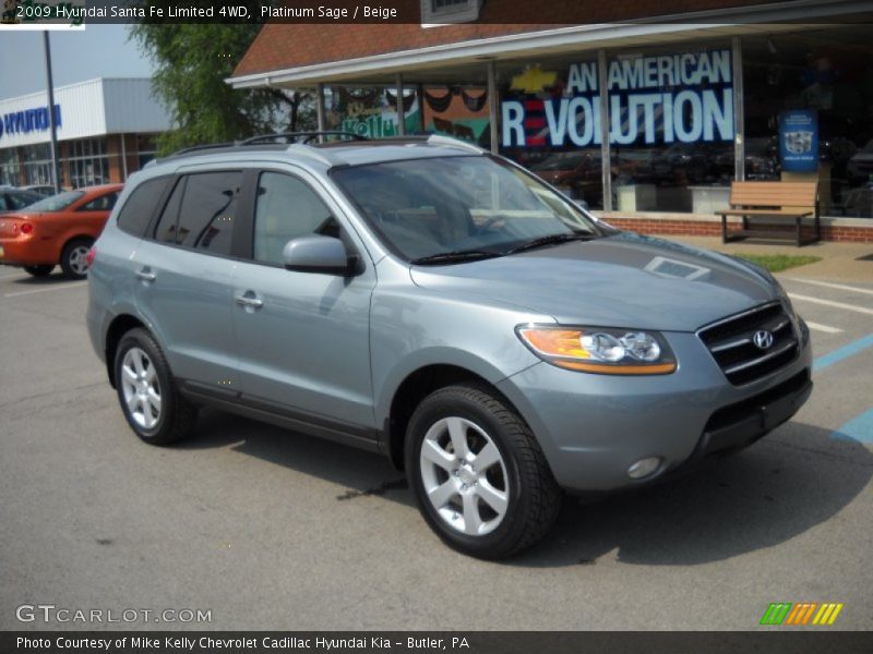 Platinum Sage / Beige 2009 Hyundai Santa Fe Limited 4WD