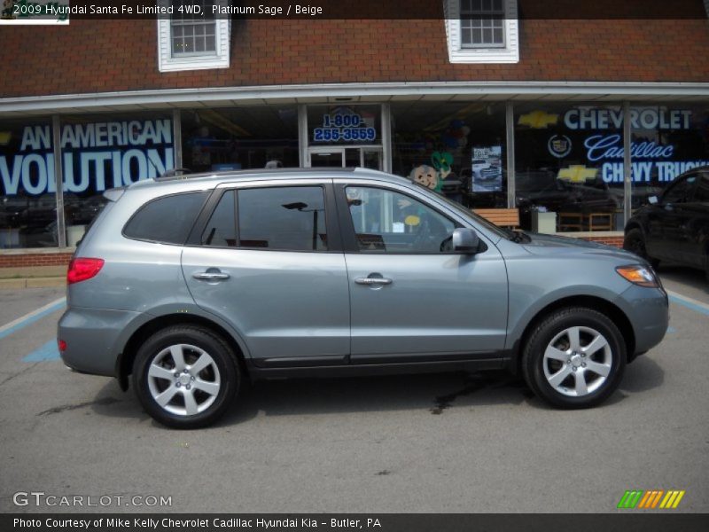 Platinum Sage / Beige 2009 Hyundai Santa Fe Limited 4WD