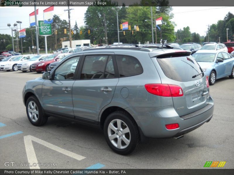 Platinum Sage / Beige 2009 Hyundai Santa Fe Limited 4WD